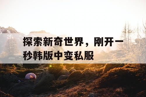 探索新奇世界，刚开一秒韩版中变私服