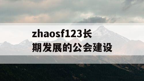 zhaosf123长期发展的公会建设