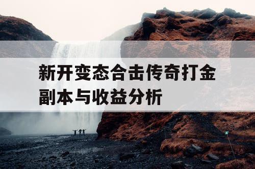 新开变态合击传奇打金副本与收益分析