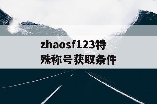 zhaosf123特殊称号获取条件