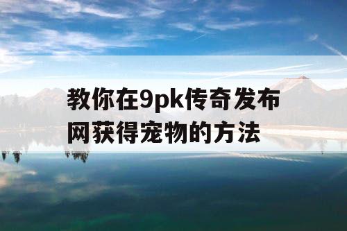 教你在9pk传奇发布网获得宠物的方法