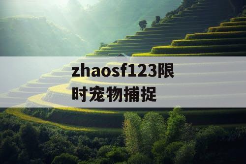 zhaosf123限时宠物捕捉