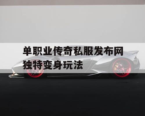 单职业传奇私服发布网独特变身玩法