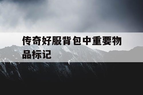 传奇好服背包中重要物品标记