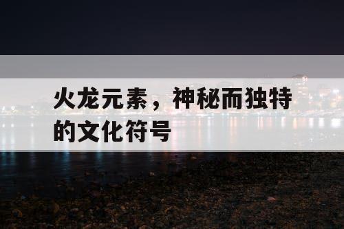 火龙元素，神秘而独特的文化符号