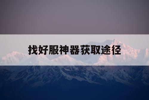 找好服神器获取途径