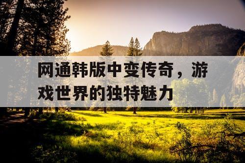 网通韩版中变传奇，游戏世界的独特魅力
