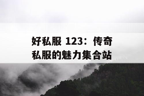 好私服 123：传奇私服的魅力集合站