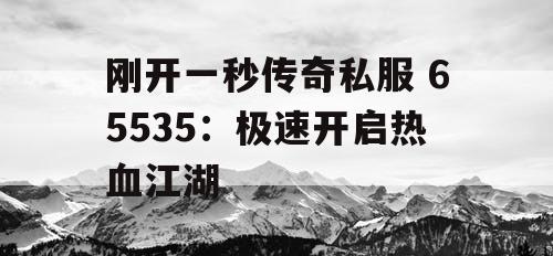 刚开一秒传奇私服 65535：极速开启热血江湖