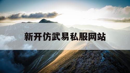 新开仿武易私服网站