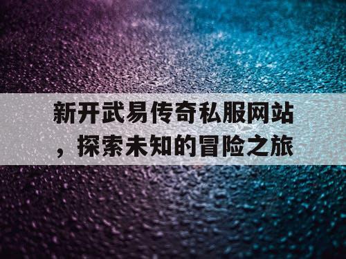 新开武易传奇私服网站，探索未知的冒险之旅