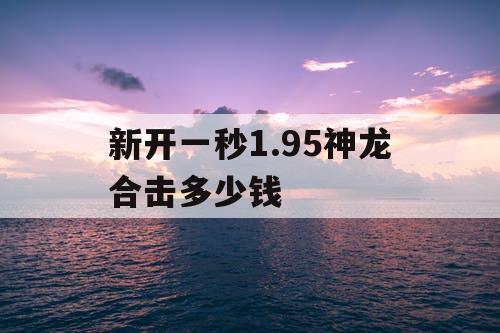 新开一秒1.95神龙合击多少钱