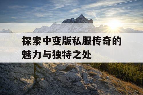 探索中变版私服传奇的魅力与独特之处