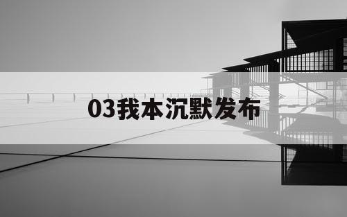 03我本沉默发布