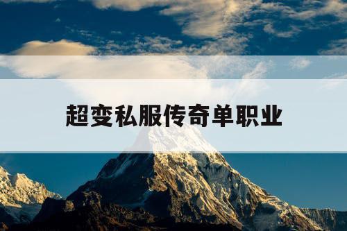 超变私服传奇单职业