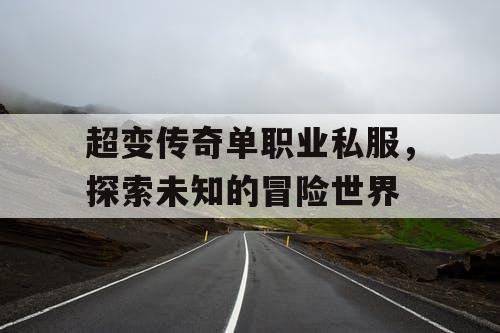超变传奇单职业私服，探索未知的冒险世界
