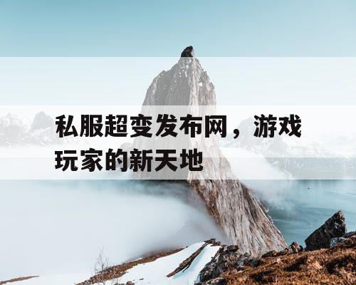 私服超变发布网，游戏玩家的新天地