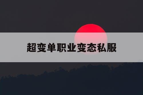 超变单职业变态私服