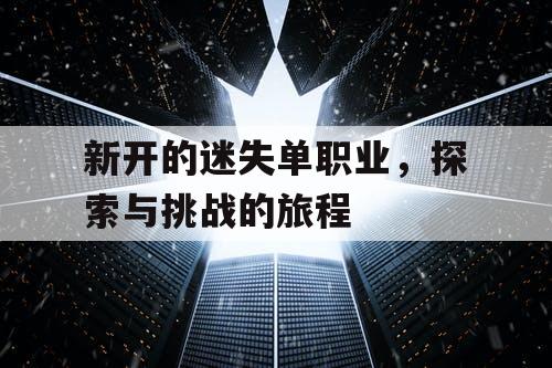 新开的迷失单职业，探索与挑战的旅程
