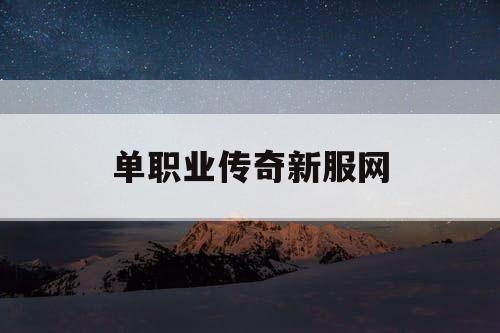 单职业传奇新服网