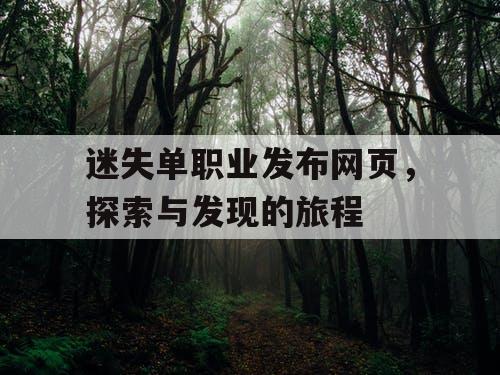 迷失单职业发布网页，探索与发现的旅程