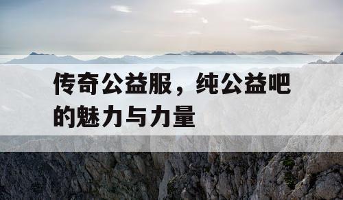 传奇公益服，纯公益吧的魅力与力量