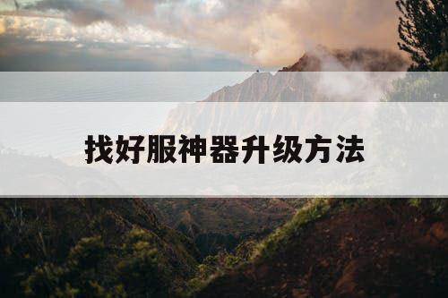 找好服神器升级方法