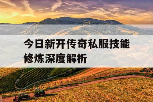 今日新开传奇私服技能修炼深度解析
