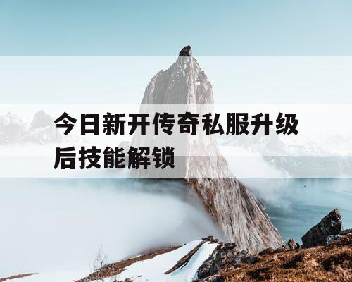 今日新开传奇私服升级后技能解锁