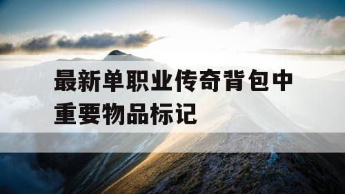 最新单职业传奇背包中重要物品标记