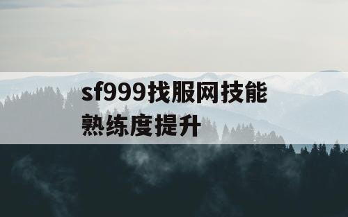 sf999找服网技能熟练度提升