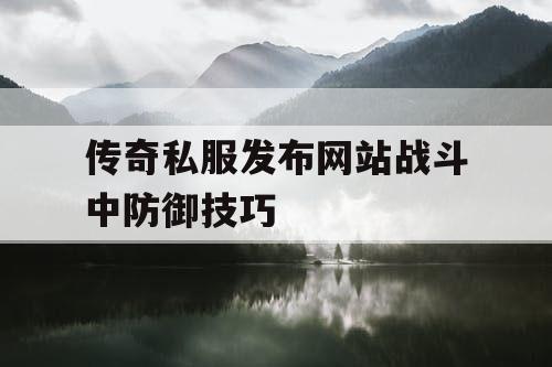 传奇私服发布网站战斗中防御技巧