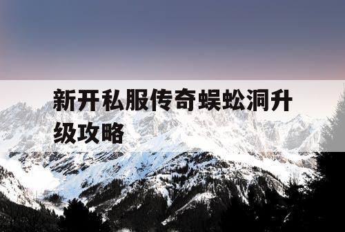 新开私服传奇蜈蚣洞升级攻略