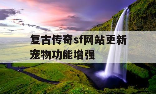 复古传奇sf网站更新宠物功能增强