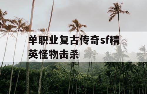 单职业复古传奇sf精英怪物击杀