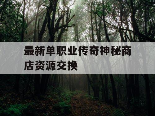 最新单职业传奇神秘商店资源交换
