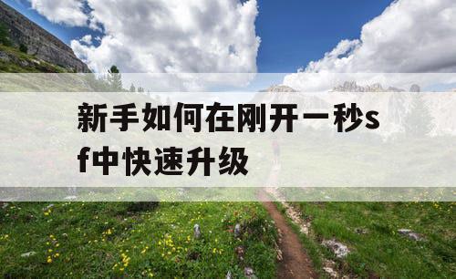 新手如何在刚开一秒sf中快速升级
