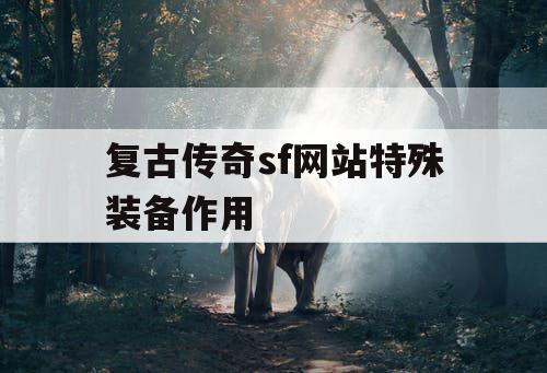 复古传奇sf网站特殊装备作用