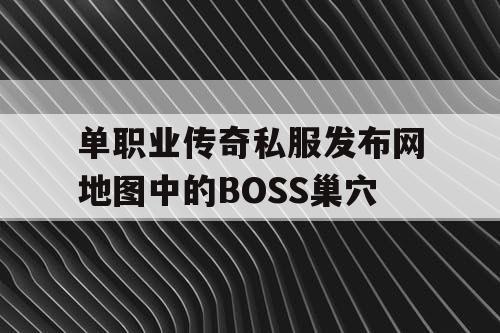 单职业传奇私服发布网地图中的BOSS巢穴