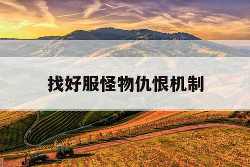 找好服怪物仇恨机制