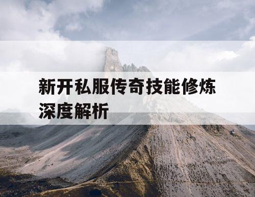 新开私服传奇技能修炼深度解析