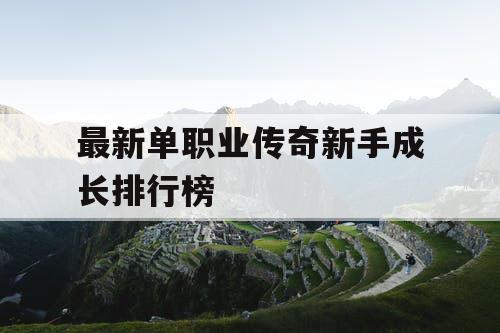 最新单职业传奇新手成长排行榜