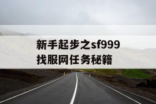 新手起步之sf999找服网任务秘籍