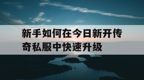 新手如何在今日新开传奇私服中快速升级