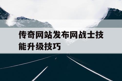 传奇网站发布网战士技能升级技巧