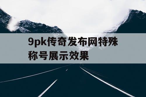 9pk传奇发布网特殊称号展示效果