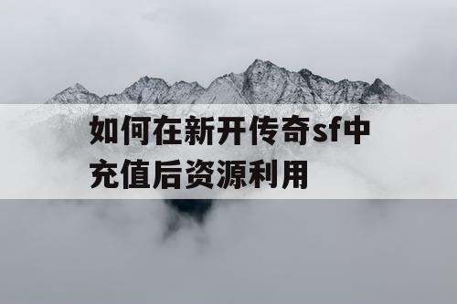 如何在新开传奇sf中充值后资源利用
