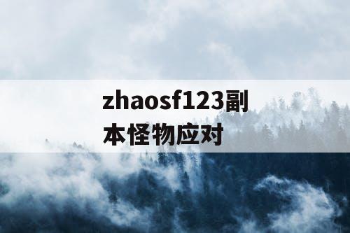 zhaosf123副本怪物应对