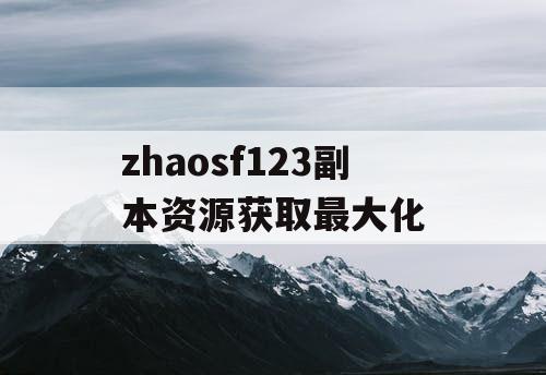 zhaosf123副本资源获取最大化