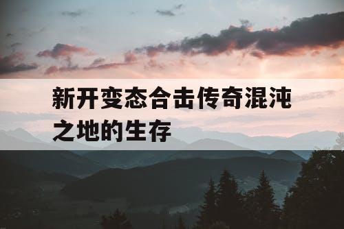 新开变态合击传奇混沌之地的生存